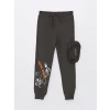 LCW Kids Antrasit Beli Lastikli Baskılı Erkek Çocuk Jogger Eşofman Altı