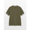 LCW Kids Haki Polo Yaka Basic Kısa Kollu Erkek Çocuk Tişört