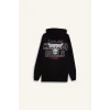 Defacto D6574 Siyah DeFactoFit NBA Chicago Bulls Boxy Fit Kapüşonlu Sırt Baskıllı Kalın Sweatshirt