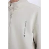 Defacto D6771 Gri Marvel Boxy Fit Dik Yaka Fermuarlı Sırt Baskılı Sweatshirt