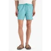 Defacto E0976 Yeşil Desenli File Astarlı Kısa Boy Deniz Şortu