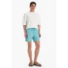 Defacto E0976 Yeşil Desenli File Astarlı Kısa Boy Deniz Şortu