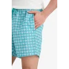 Defacto E0976 Yeşil Desenli File Astarlı Kısa Boy Deniz Şortu