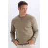Defacto T3777 Haki Regular Fit Bisiklet Yaka Kalın Basic Düz Sweatshirt