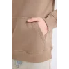 Defacto X8283 Kahve Regular Fit Kapüşonlu Kanguru Cepli İçi Yumuşak Tüylü Basic Düz Sweatshirt
