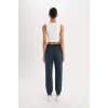 Defacto D7138 Lacivert DeFactoFit Standart Fit Sporcu Jogger İnce Eşofman Altı Beli Bağcıklı Cepli Baskılı
