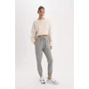 Defacto D7119 Bej DeFactoFit Bisiklet Yaka Basic Düz Sporcu Sweatshirt
