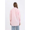 Defacto B8309 Pembe Relax Fit Oxford Uzun Kollu Gömlek Tunik