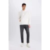 Defacto D8021 Ekru Boxy Fit Kapüşonlu Sırt Baskılı Sweatshirt