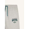 Defacto D6701 Gri DeFactoFit NBA Milwaukee Bucks Kalın Jogger Eşofman Altı Standart Fit Beli Bağcıklı Cepli