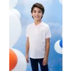 LCW Kids Pembe Polo Yaka Kendinden Desenli Kısa Kollu Erkek Çocuk Tişört
