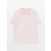 LCW Kids Pembe Polo Yaka Kendinden Desenli Kısa Kollu Erkek Çocuk Tişört