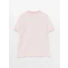 LCW Kids Pembe Polo Yaka Kendinden Desenli Kısa Kollu Erkek Çocuk Tişört