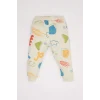 Defacto D5822 Ekru Erkek Bebek 2li Takım Desenli İnce Sweatshirt Alt