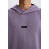 Defacto D7364 Mor DeFactoFit Standart Fit Kapüşonlu Skuba Dalgıç Kumaş Sporcu Sweatshirt