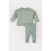 Defacto E2398 Haki Erkek Bebek 2li Takım Dinazor Baskılı Uzun Kollu Tişört Beli Lastikli Alt