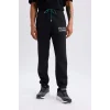 Defacto D6692 Siyah DeFactoFit NBA Milwaukee Bucks Kalın Jogger Eşofman Altı Standart Fit Cepli Beli Bağcıklı Lastikli Paça