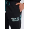 Defacto D6692 Siyah DeFactoFit NBA Milwaukee Bucks Kalın Jogger Eşofman Altı Standart Fit Cepli Beli Bağcıklı Lastikli Paça