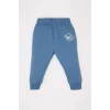 Defacto D7922 Mavi Erkek Bebek 2li Takım Baskılı Sweatshirt Beli Lastikli Eşofman Altı