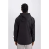 Defacto D6178 Antrasit DeFactoFit Su İtici Regular Fit Kapüşonlu Fermuarlı Softshell Mont