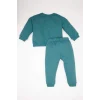 Defacto D7909 Mavi Erkek Bebek 2li Takım Bisiklet Yaka Baskılı Sweatshirt Beli Lastikli Eşofman Altı