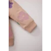 Defacto E0200 Pembe Kız Bebek 2li Takım Çiçekli Bisiklet Yaka Sweatshirt Beli Lastikli İspanyol Paça Alt