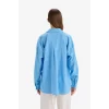 Defacto X2232 Mavi Oversize Geniş Kalıp Müslin Uzun Kollu Gömlek