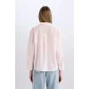 Defacto E4349 Pembe Oversize Geniş Kalıp Tek Ceplli Uzun Kollu Gömlek