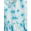 LCW Kids Mavi Bisiklet Yaka Çiçekli Kız Çocuk Poplin Elbise