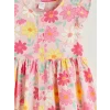 LCW Kids Pembe Bisiklet Yaka Çiçekli Kız Çocuk Poplin Elbise