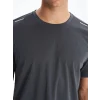 XSIDE ACTIVE Gri Bisiklet Yaka Kısa Kollu Erkek Spor Dokulu Tişört