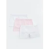 LCW Kids Beyaz Basic Kız Çocuk Boxer 3lü
