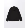 LCW Kids Siyah Kapüşonlu Basic Uzun Kollu Kız Çocuk Fermuarlı Sweatshirt