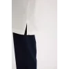 Defacto A8351 Ekru Regular Fit Bisiklet Yaka Basic Düz Kısa Kollu Tesettür Tişört Tunik