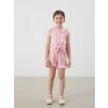 LCW Kids Pembe Düğmeli Kız Çocuk Bluz ve Şort 2li