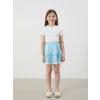LCW Kids Ekru Çiçekli Kız Çocuk Bluz ve Etek 2li