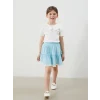LCW Kids Ekru Çiçekli Kız Çocuk Bluz ve Etek 2li