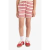 Defacto A2466 Kırmızı Kız Çocuk Beli Lastikli Çizgili Şort