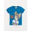 LCW baby Petrol Bisiklet Yaka Kısa Kollu Tom ve Jerry Baskılı Erkek Bebek Pijama Takımı