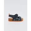 LCW STEPS Lacivert Baskılı Cırt Cırtlı Erkek Bebek Sandalet