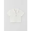 LCW baby Ekru Polo Yaka Kısa Kollu Erkek Bebek Tişört ve Şort 2li Takım