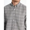 LCWAIKIKI Classic Gri Regular Fit Uzun Kollu Ekose Gabardin Erkek Gömlek