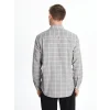 LCWAIKIKI Classic Gri Regular Fit Uzun Kollu Ekose Gabardin Erkek Gömlek