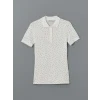 LCWAIKIKI Classic Ekru Polo Yaka Desenli Kadın Tişört