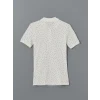 LCWAIKIKI Classic Ekru Polo Yaka Desenli Kadın Tişört
