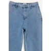 Defacto E1686 İndigo Carrot Fit  Beli Lastikli Bilek Boy Jean Yıkamalı Pantolon