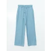 LCWAIKIKI Classic Bej Beli Lastikli Wideleg Kadın Jean Pantolon