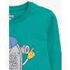 LCW Kids Yeşil Bisiklet Yaka Baskılı Uzun Kollu Erkek Çocuk Pijama Takımı