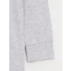 LCW Kids Gri Bisiklet Yaka Baskılı Uzun Kollu Erkek Çocuk Pijama Takımı