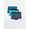LCW Kids Lacivert Baskılı Erkek Çocuk Boxer 3lü